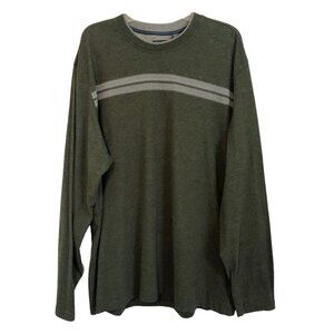 Arrow Mens XXLg Long Sleeve  Henley in Hunter Green and Grey Trim